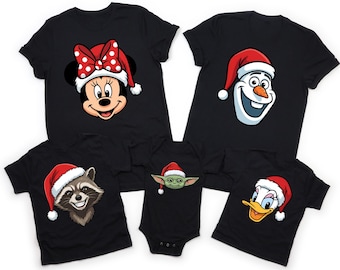 Christmas Custom Disney All Characters Shirts, Personalized 2025 Disney Christmas Shirt, Matching Family Christmas Tees, Holiday Disney Trip