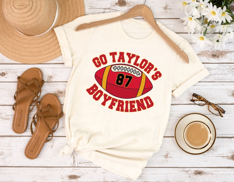 Go Taylor's Boyfriend Sweatshirt, Travis Kelce Sweatshirt, Game Day Sweater, Funny Football Sweatshirt, Football Fan Gift Shirt image 2