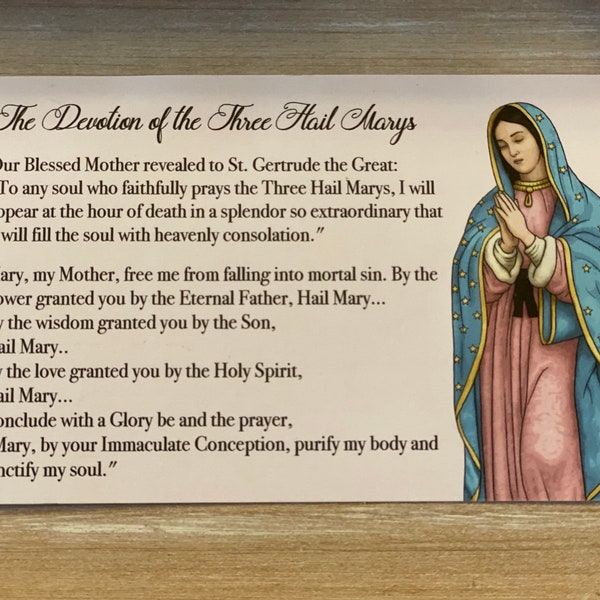 Three Hail Mary Devotion Card