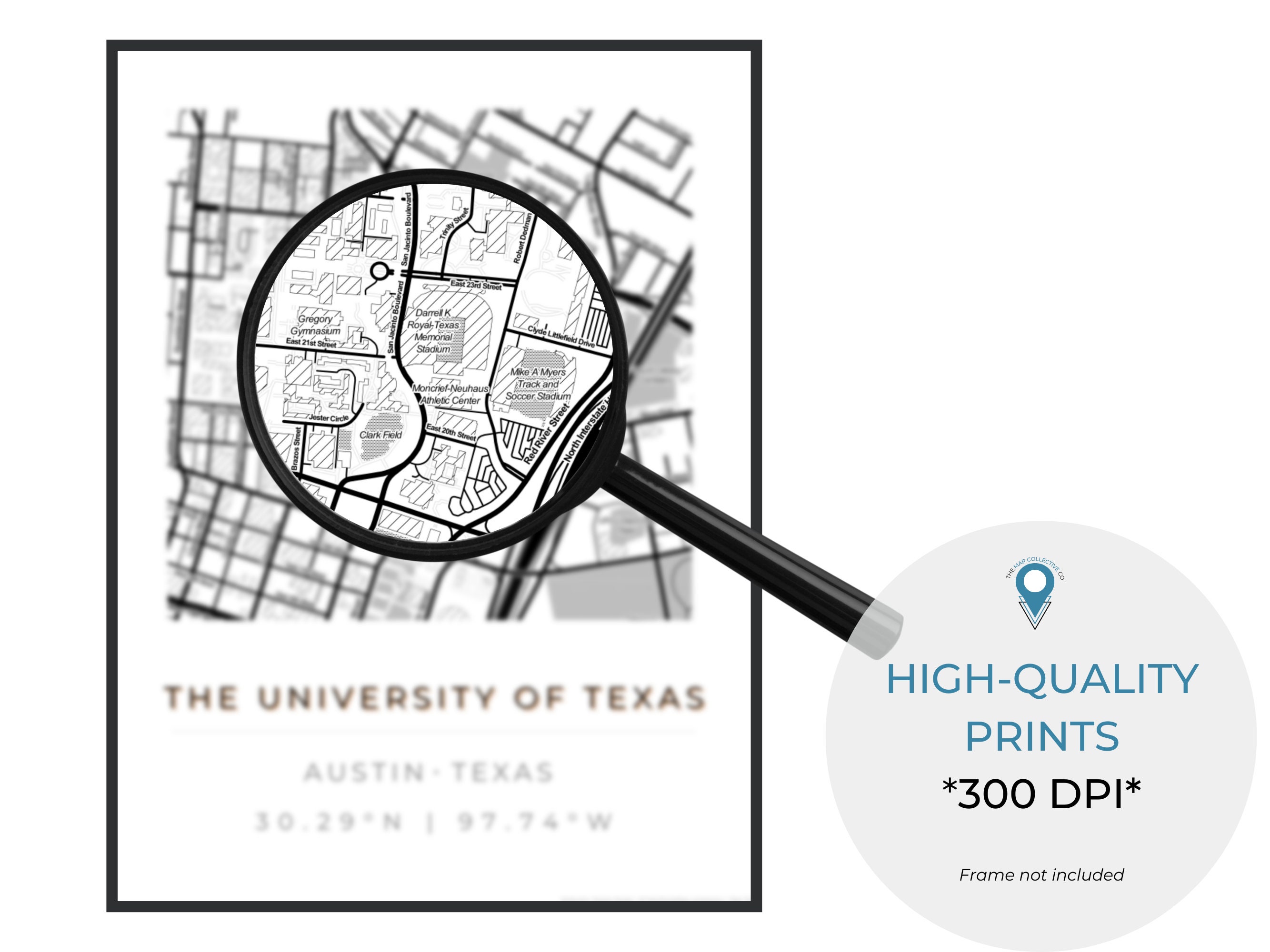 ut-austin-map-square-campus-map-texas-wall-art-college-map-gifts-for