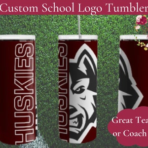 Personalized school spirit sublimation tumbler, Customized tumblers with lid and straw, School Football Tumbler custom athletic team tumbler
