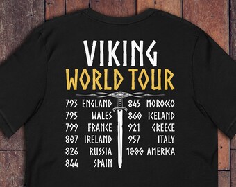 Viking World Tour Viking Ship Illustration Viking Knots T-Shirt - DE