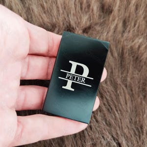 Encendedor de doble llama personalizado, encendedor personalizado, encendedor de azabache grabado, regalo grabado, regalo de aniversario para él, regalo de San Valentín
