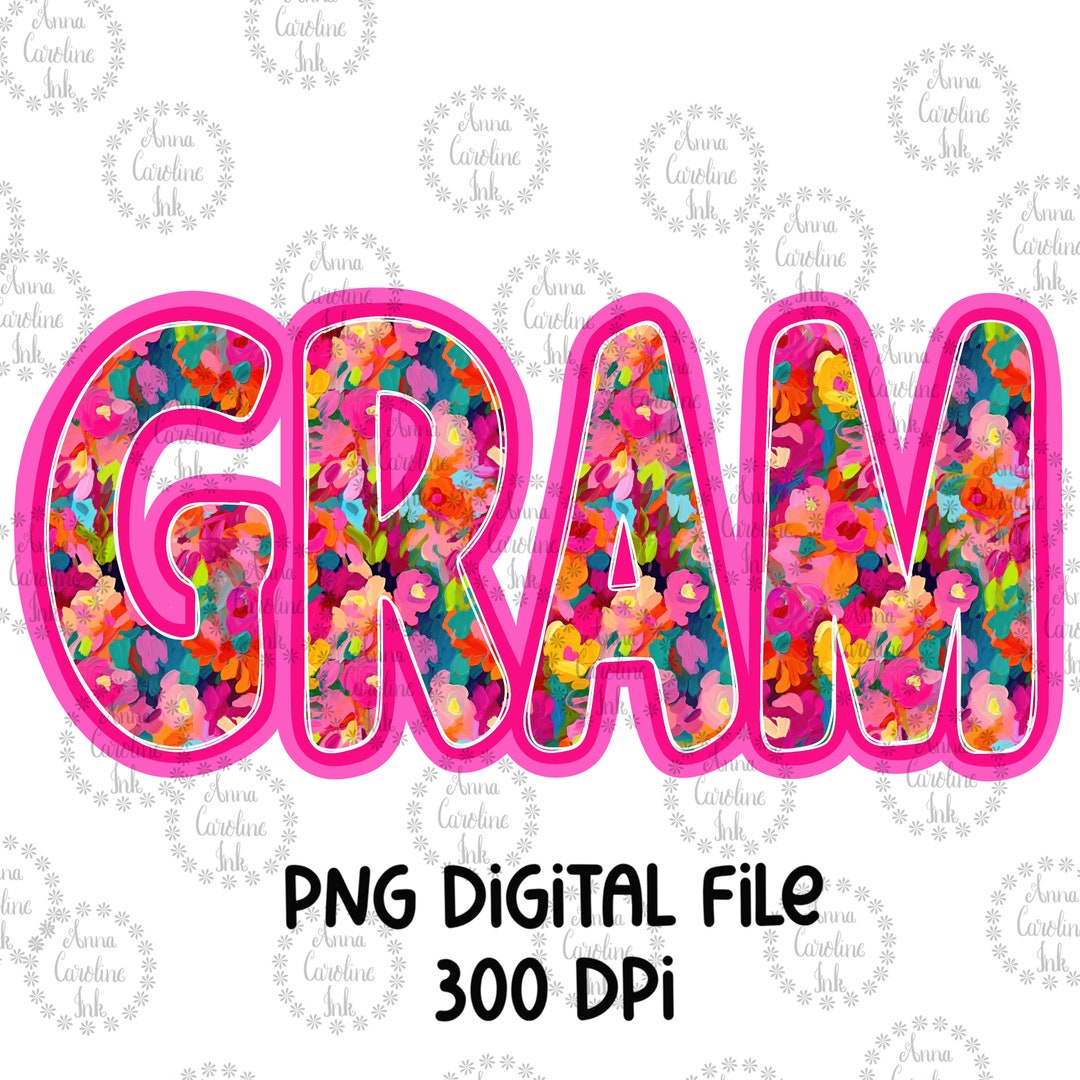 Gram PNG Sublimation Floral Hand Drawn Design Printable T-shirt for ...
