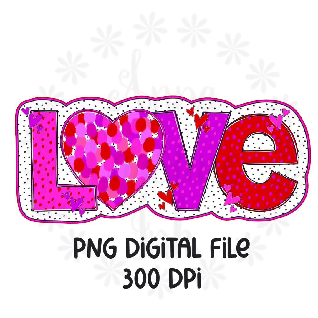 Valentine PNG Hand Drawn Love Valentine Printable Digital Download for ...