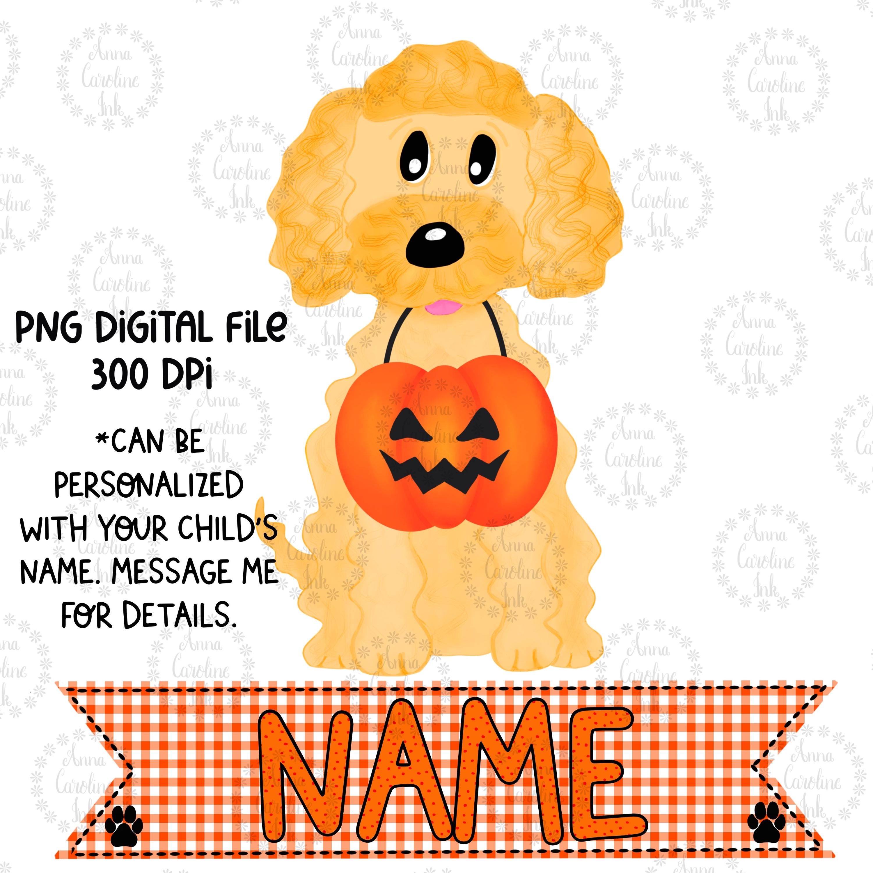 Halloween Dog PNG Trick or Treat Doodle Digital Download for Girls ...