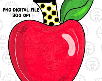 Digitale Datei für Lehrer für Sublimation|Lehrer Apple Clip Art|Lehrer Apple PNG|Schule PNG|Handgezeichnete Lehrer PNG|Apple Clip Art|Ideen für Lehrer