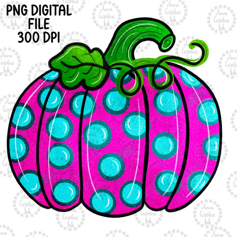 Thanksgiving Pumpkins PNG Poke a Dotted Pumpkin Digital Download for