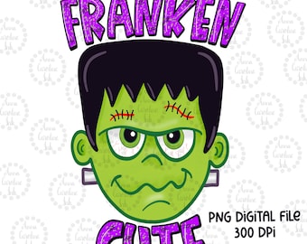 Frankenstein PNG Halloween Monster digitale download grappig Halloween Kid ontwerp voor sublimatie So Franken schattig Trick or Treat-shirt voor jongens