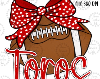 Toros Football Mascot PNG Poke A Dot Bow PNG Football Custom Design Football PNG Football Mascot Design for Heat Transfer Custom Png Design