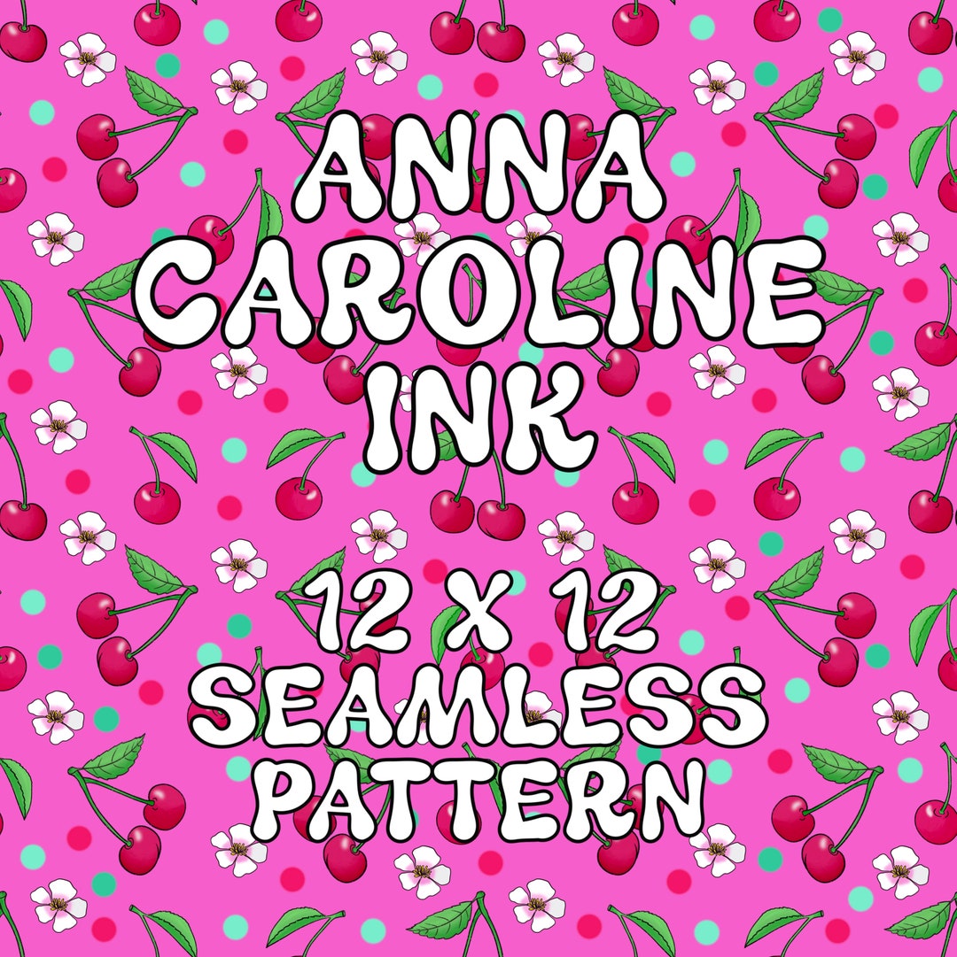 Cherries and Cherry Blossoms Seamless Pattern Sublimation Digital ...