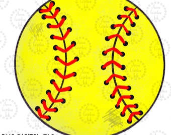 Softball Digital File for Heat Transfer Sublimation|Hand Drawn Softball PNG for T-shirt Design|Sports PNG for Softball Shirt Design for Her