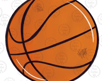Basketball Digital File for Heat Transfer Sublimation|Hand Drawn Basketball PNG for T-shirt Design|Sports PNG for Basketball Shirt Design