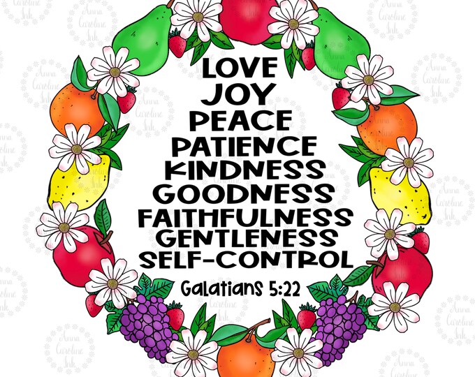 Fruit of the Spirit PNG Digital Design Download, Christian Sublimation ...