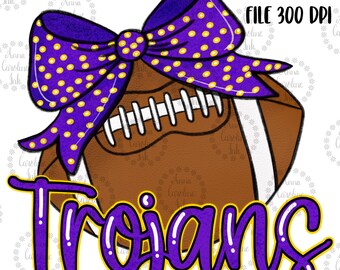 Trojan Football Mascot PNG Poke A Dot Bow PNG Football Custom Design Football PNG Football Mascot Design for Heat Transfer Custom Png Design
