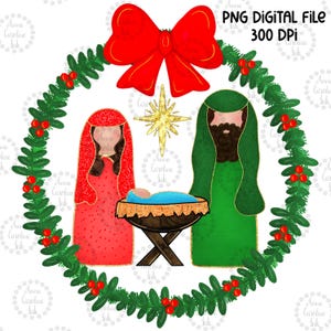 Krippe PNG Weihnachtskrippe Digitaler Download Jesus in einer Krippe Weihnachten Sublimation Shirt Design Oh komm lass uns ihn verehren DTF