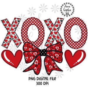 Valentine XOXO PNG Hand Drawn Valentine Printable Digital Download for Sublimation Hugs and Kisses Valentine Shirt Design for Her Mug Flag