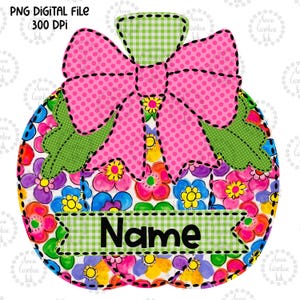 Pumpa PNG Faux Applikation Pumpa Digital Nedladdning Coquette Rosett Design för Flickor Halloween Thanksgiving T-shirt PNG för Sublimering Anpassa