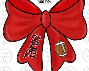 Toros Bow Football PNG Coquette Bow Digital Download Custom Design Football PNG for Her Personalize Football Bow Design for Sublimation