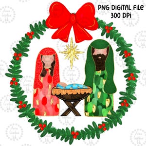 Krippe PNG Weihnachtskrippe Digitaler Download Jesus in einer Krippe Weihnachten Sublimation Shirt Design Oh komm lass uns ihn verehren DTF