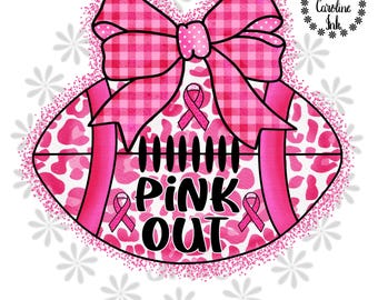 Breast Cancer Awareness PNG Pink Out Leopard Football Coquette Bow Digital Download Breast Cancer Survivor Shirt Design for Sublimation DTF