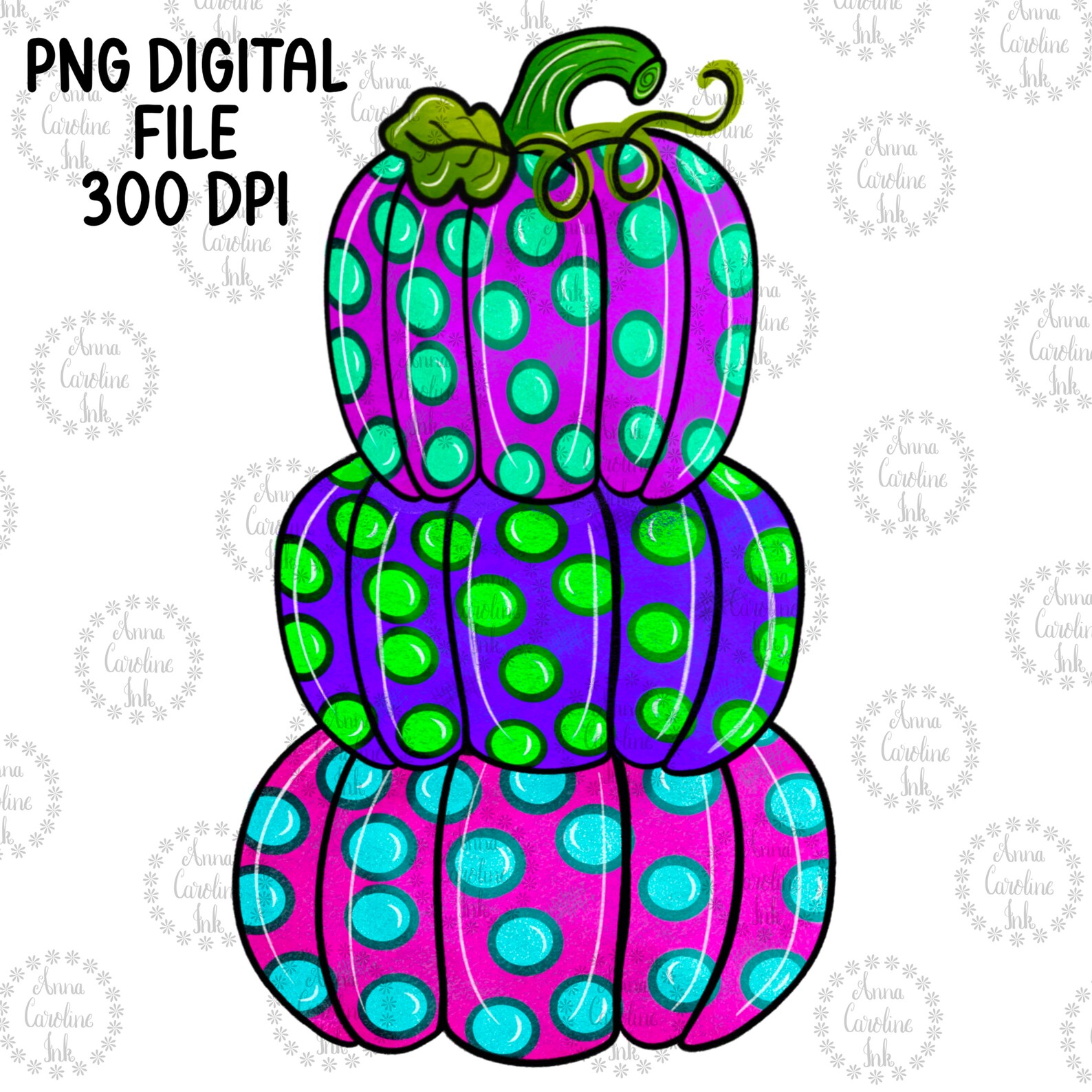 Thanksgiving Pumpkins PNG Poke a Dotted Pumpkin Digital Download for