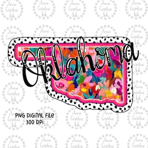 State PNG Oklahoma PNG Decals State Digital Download Car Decal Printable State of Oklahoma Sublimation Dalmatian Design for Shirt Flag Mug