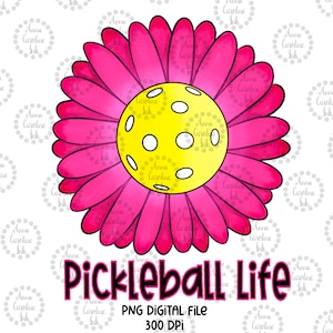 Pickleball PNG Digitale Datei für Sublimation Floral Hand gezeichnetes Digitales Pickleball PNG DTF Heat Transfer Pickleball Mom Shirt