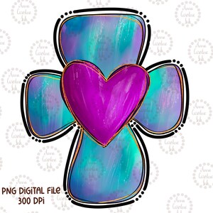 Religious Cross PNG|Christian Easter Cross PNG|Hand Drawn Digital Printable Art Design|Personalize Sublimation Designs for Faith Based Art