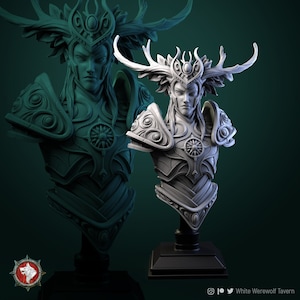 Wood Elf King - Tarniel | Buste | 3D-geprinte harsminiatuur | Taverne Witte Weerwolf