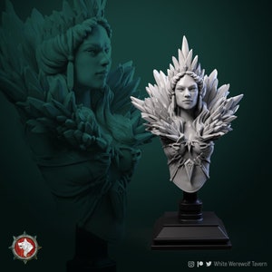 Helga The Frost Witch | Bust | Resin 3D Printed Miniature | White Werewolf Tavern