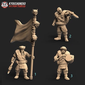 Kislev Command Group A | Resin 3D Printed Miniatures | Kyoushuneko | Table Top Gaming | Rpg | D&D | Pathfinder