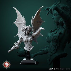 Zurae-Ta Succubus | Bust | Resin 3D Printed Miniature | White Werewolf Tavern