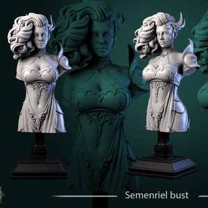 Semenriel Dark Reaper | Levenloze ogen | Buste | 3D-geprinte harsminiatuur | Taverne Witte Weerwolf