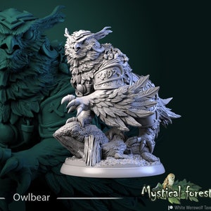 Owlbear | Mystical Forest | Monster | Resin 3D Printed Miniature | White Werewolf Tavern | DnD
