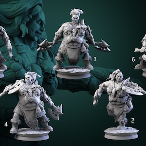 Thick Female Barbarians Set | Six Poses | Wasteland Warlords | Resin 3D Printed Miniature | White Werewolf Tavern