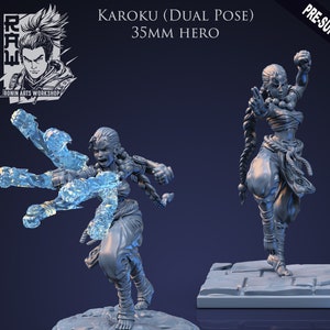 Female Fighting Monk - Karoku | 35mm or 54mm | Resin 3D Printed Miniature | Ronin Arts Workshop
