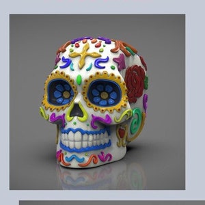Calavera | Decorative Skull | Day of the Dead | Ready to Paint | Resin 3D Printed | Hand Painted |