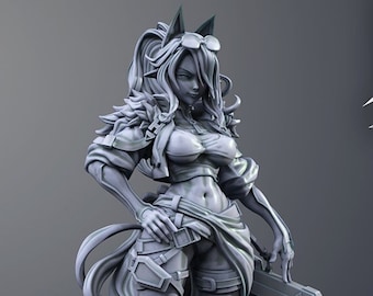 Sci-Fi Elf Girl | 54, 75, or 120mm Scale | Resin 3D Printed Miniature | Ronin Arts Workshop
