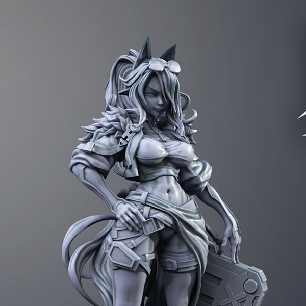 Sci-Fi Elf Girl | 54, 75, or 120mm Scale | Resin 3D Printed Miniature | Ronin Arts Workshop