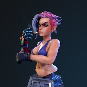 Spitfire Jen | 100mm Bust | Resin 3D Printed Miniature | Ronin Arts Workshop