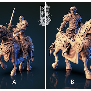 35mm Mounted Knights | Ser Andur and Ser Humphry | Resin 3D Print | Ronin Arts Workshop
