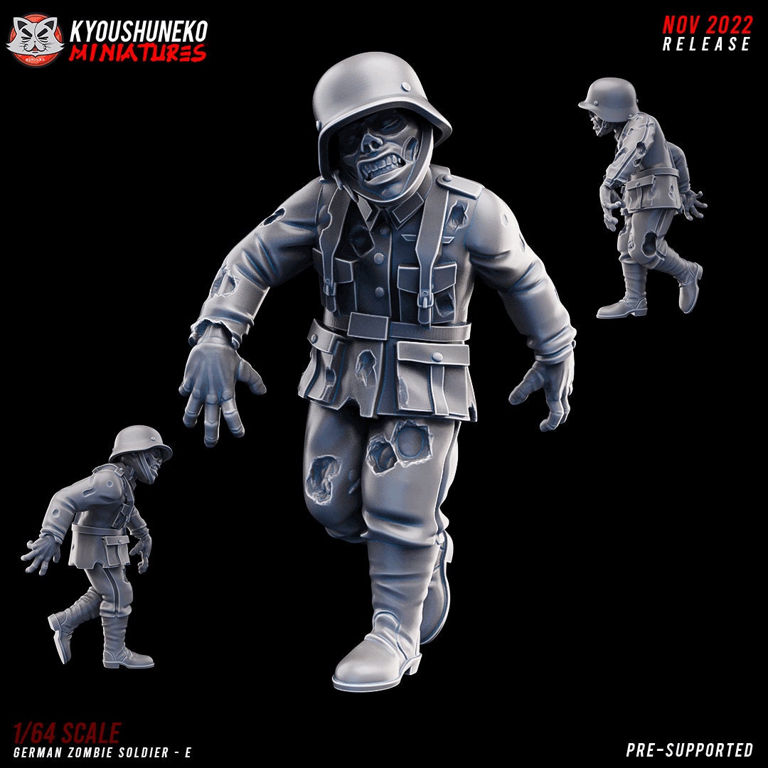 WW2 German Zombie Unit Resin 3D Printed Miniature - Etsy