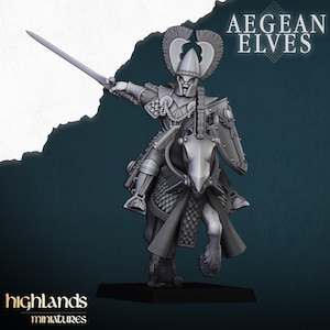 Aegean Elves Mounted Lances Command Group | Highlands Miniatures