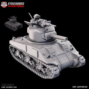 Tanque Sherman del Cuerpo de Marines de EE. UU. / Escala 10/15/28/32 mm / Miniatura impresa en resina 3D / Kyoushuneko