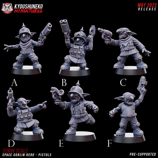 Space Goblins | Gretchins | Greenskins | Resin 3d printed miniatures | Kyoushuneko