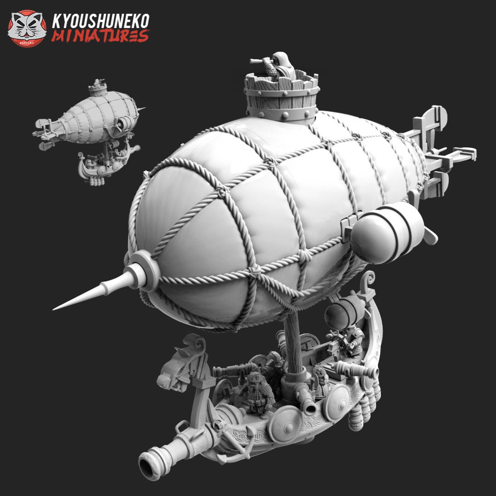 Dwarf Airship Resin 3D Printed Miniatures Kyoushuneko - Etsy