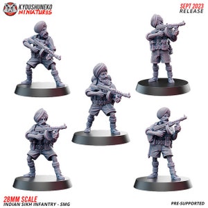 WW2 Indian Sikh Infantry - SMG Squad | Resin 3D Printed Miniature | Kyoushuneko