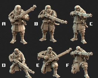 Japanese Sohei Monk Riflemen | Resin 3D Printed Miniatures | Kyoushuneko | Table Top Gaming | RPG | D&D | Pathfinder