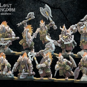 Berserker Unit | Infernal Dwarves | Resin 3D Printed Miniatures | Lost Kingdom Miniatures | Table Top Gaming | RPG | D&D | Pathfinder